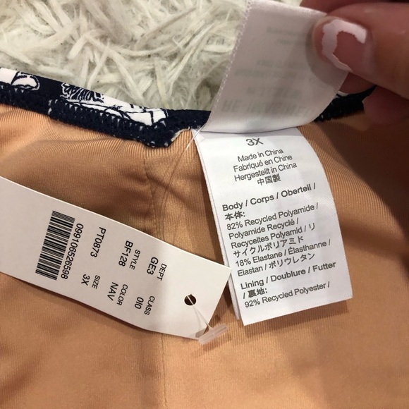 J Crew Hipster Curved Waist Cheeky Bikini Bottom Magnolia‎ Floral Navy Blue 3X - Picture 5 of 8